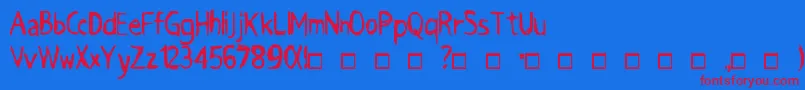 GRIMACE Font – Red Fonts on Blue Background