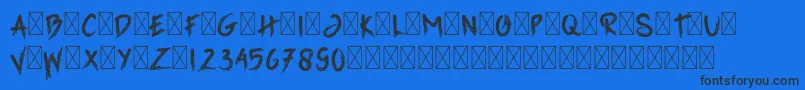 GrimReaper-fontti – mustat fontit sinisellä taustalla