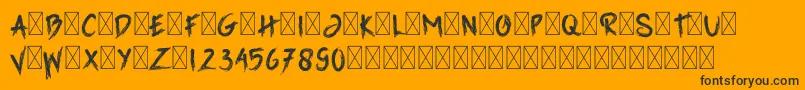 GrimReaper Font – Black Fonts on Orange Background