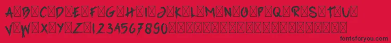 フォントGrimReaper – 赤い背景に黒い文字