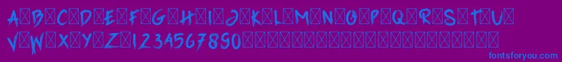 フォントGrimReaper – 紫色の背景に青い文字