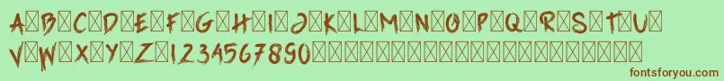 GrimReaper-fontti – ruskeat fontit vihreällä taustalla