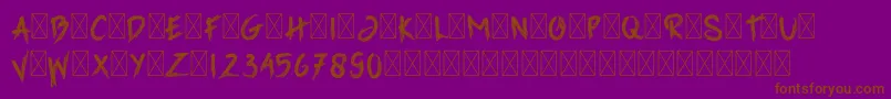 GrimReaper-fontti – ruskeat fontit violetilla taustalla
