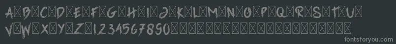 GrimReaper-fontti – harmaat kirjasimet mustalla taustalla