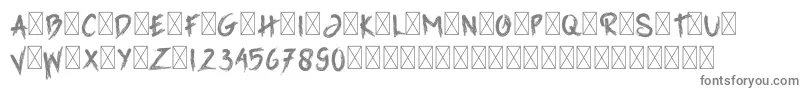 GrimReaper-fontti – harmaat kirjasimet valkoisella taustalla