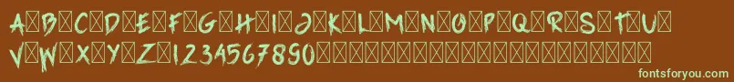 GrimReaper Font – Green Fonts on Brown Background