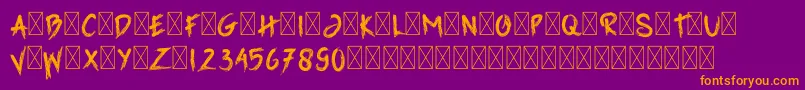 GrimReaper Font – Orange Fonts on Purple Background