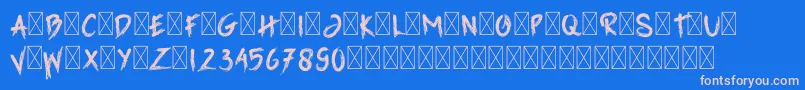 GrimReaper Font – Pink Fonts on Blue Background