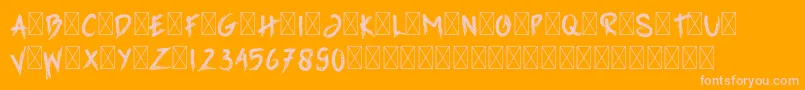 GrimReaper-fontti – vaaleanpunaiset fontit oranssilla taustalla