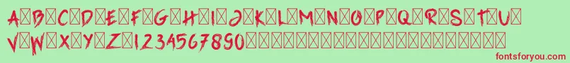 GrimReaper Font – Red Fonts on Green Background