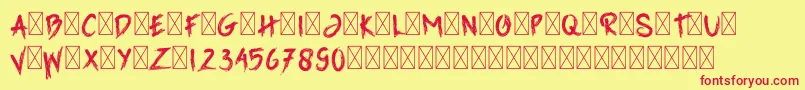 GrimReaper Font – Red Fonts on Yellow Background