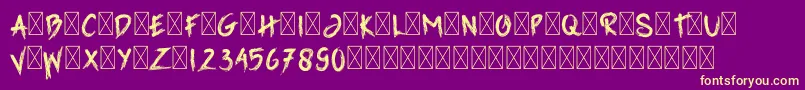 GrimReaper Font – Yellow Fonts on Purple Background