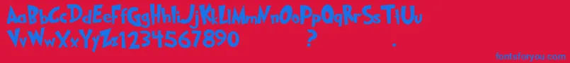 フォントGrinched 2 0 DEMO – 赤い背景に青い文字