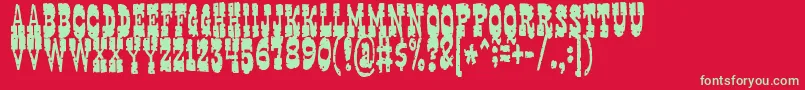 フォントgringo – 赤い背景に緑の文字