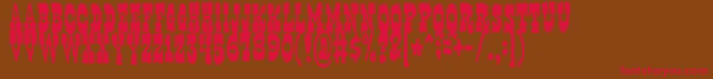 gringo-Schriftart – Rote Schriften auf braunem Hintergrund