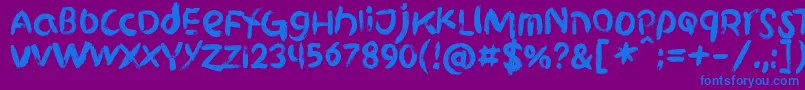 フォントGriphite PERSONAL USE – 紫色の背景に青い文字