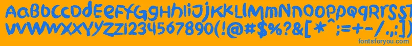フォントGriphiteBlack PERSONAL USE – オレンジの背景に青い文字