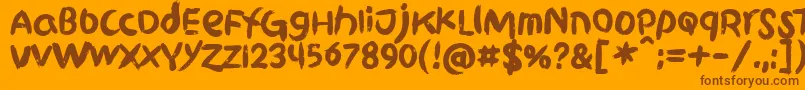 GriphiteBlack PERSONAL USE-Schriftart – Braune Schriften auf orangefarbenem Hintergrund