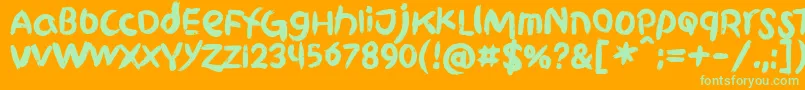 GriphiteBlack PERSONAL USE Font – Green Fonts on Orange Background