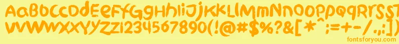 フォントGriphiteBlack PERSONAL USE – オレンジの文字が黄色の背景にあります。