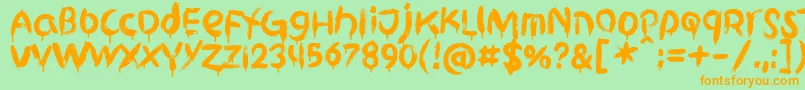 GriphiteDrop PERSONAL USE Font – Orange Fonts on Green Background