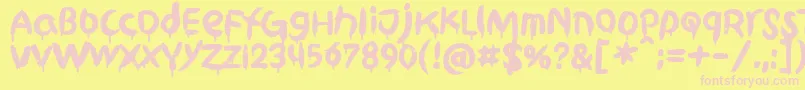 GriphiteDropBlack PERSONAL USE Font – Pink Fonts on Yellow Background