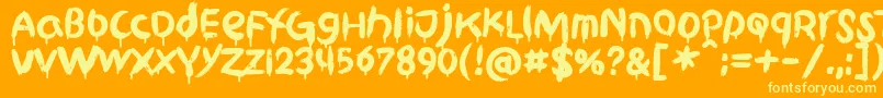 GriphiteDropBlack PERSONAL USE-Schriftart – Gelbe Schriften auf orangefarbenem Hintergrund