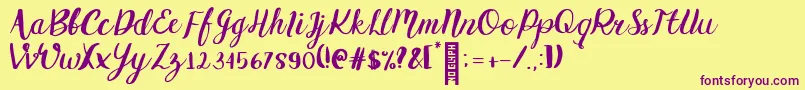Griselda Regular Font – Purple Fonts on Yellow Background