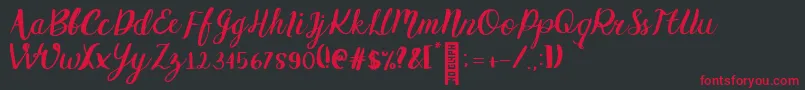 Fonte Griselda Regular – fontes vermelhas em um fundo preto