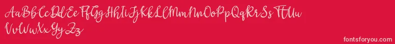 Gritten-Schriftart – Rosa Schriften auf rotem Hintergrund