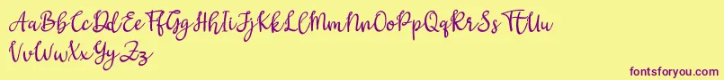 Gritten Font – Purple Fonts on Yellow Background