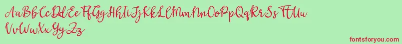 Gritten Font – Red Fonts on Green Background