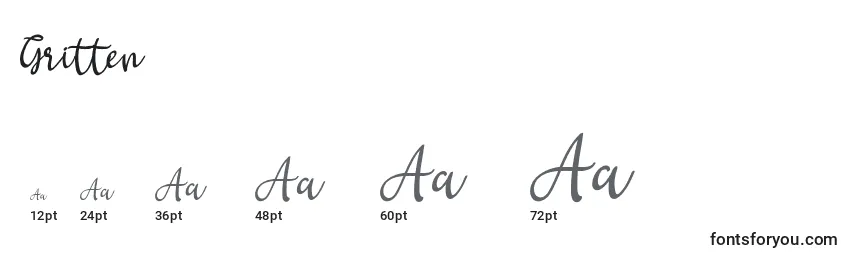 Gritten Font Sizes