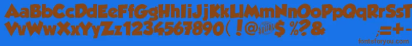 フォントGROBOLD – 茶色の文字が青い背景にあります。