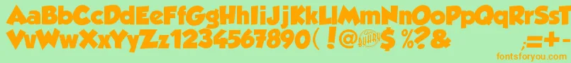 GROBOLD Font – Orange Fonts on Green Background