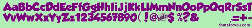 GROBOLD Font – Purple Fonts on Green Background