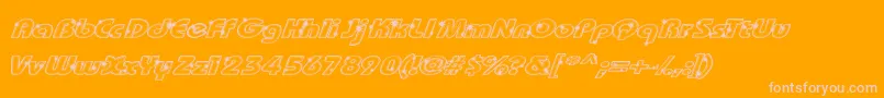 GROOT   -Schriftart – Rosa Schriften auf orangefarbenem Hintergrund