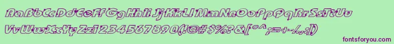 GROOT    Font – Purple Fonts on Green Background