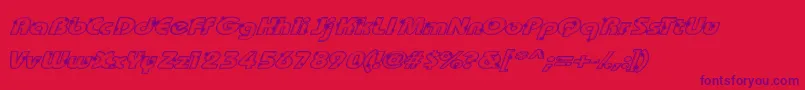 GROOT   -Schriftart – Violette Schriften auf rotem Hintergrund