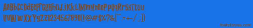 フォントGrooving – 茶色の文字が青い背景にあります。