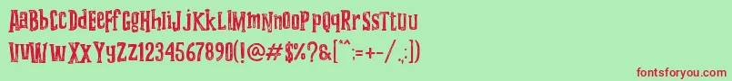 Grooving Font – Red Fonts on Green Background