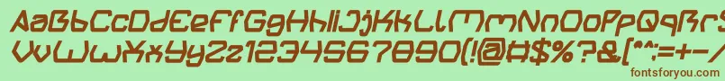 Groovy Kind Of Life Bold Italic Font – Brown Fonts on Green Background
