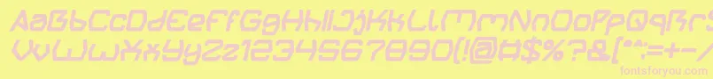 Шрифт Groovy Kind Of Life Bold Italic – розовые шрифты на жёлтом фоне