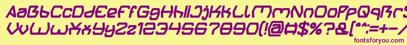 Groovy Kind Of Life Bold Italic Font – Purple Fonts on Yellow Background