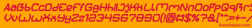 フォントGroovy Kind Of Life Bold Italic – オレンジの背景に赤い文字