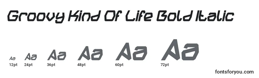 Tamanhos de fonte Groovy Kind Of Life Bold Italic