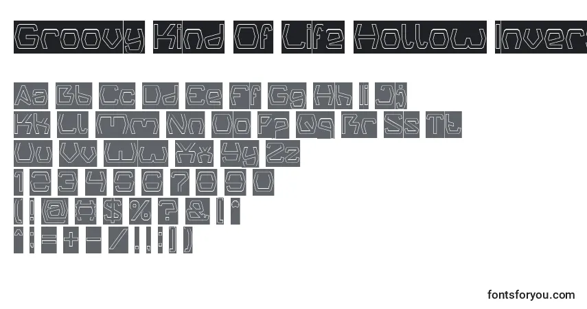 A fonte Groovy Kind Of Life Hollow Inverse – alfabeto, números, caracteres especiais