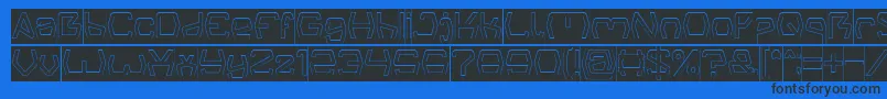 Groovy Kind Of Life Hollow Inverse-Schriftart – Schwarze Schriften auf blauem Hintergrund