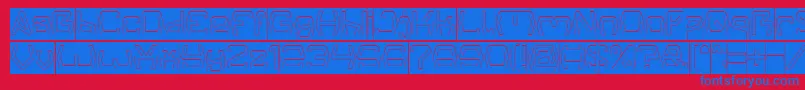 Groovy Kind Of Life Hollow Inverse Font – Blue Fonts on Red Background