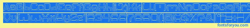 Шрифт Groovy Kind Of Life Hollow Inverse – синие шрифты на жёлтом фоне